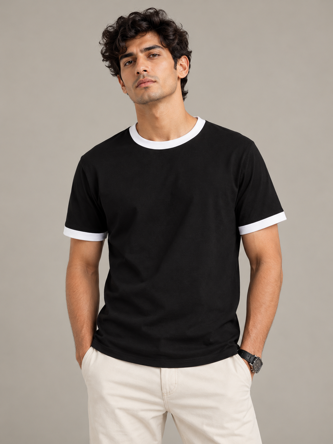 Classy Contrast Trim Tee
