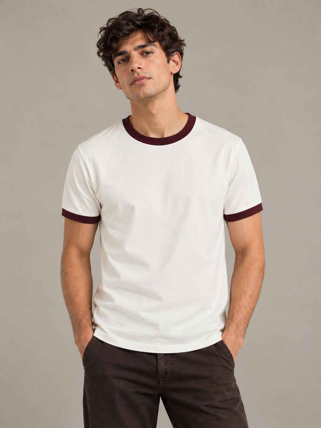 Classy Contrast Trim Tee